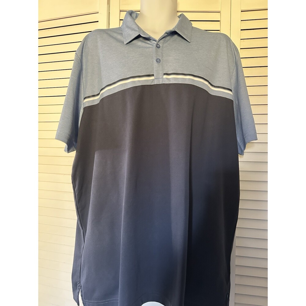 Travis Miller Golf Shirt sz 3XL 2 Tone Blue. Very Nice Polo Shirt